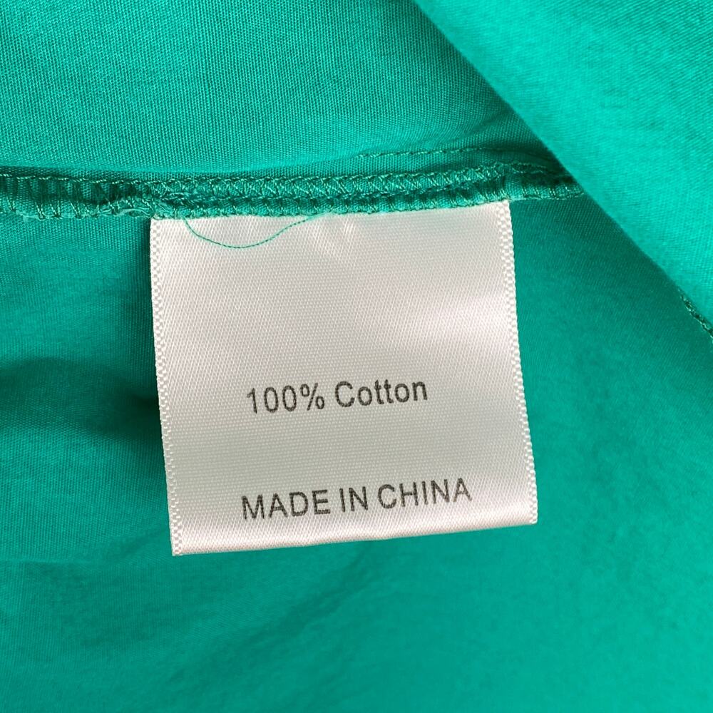 OPT Puff Sleeve Tiered Cotton Midi Dress Jade Green Size M - Picture 10 of 13